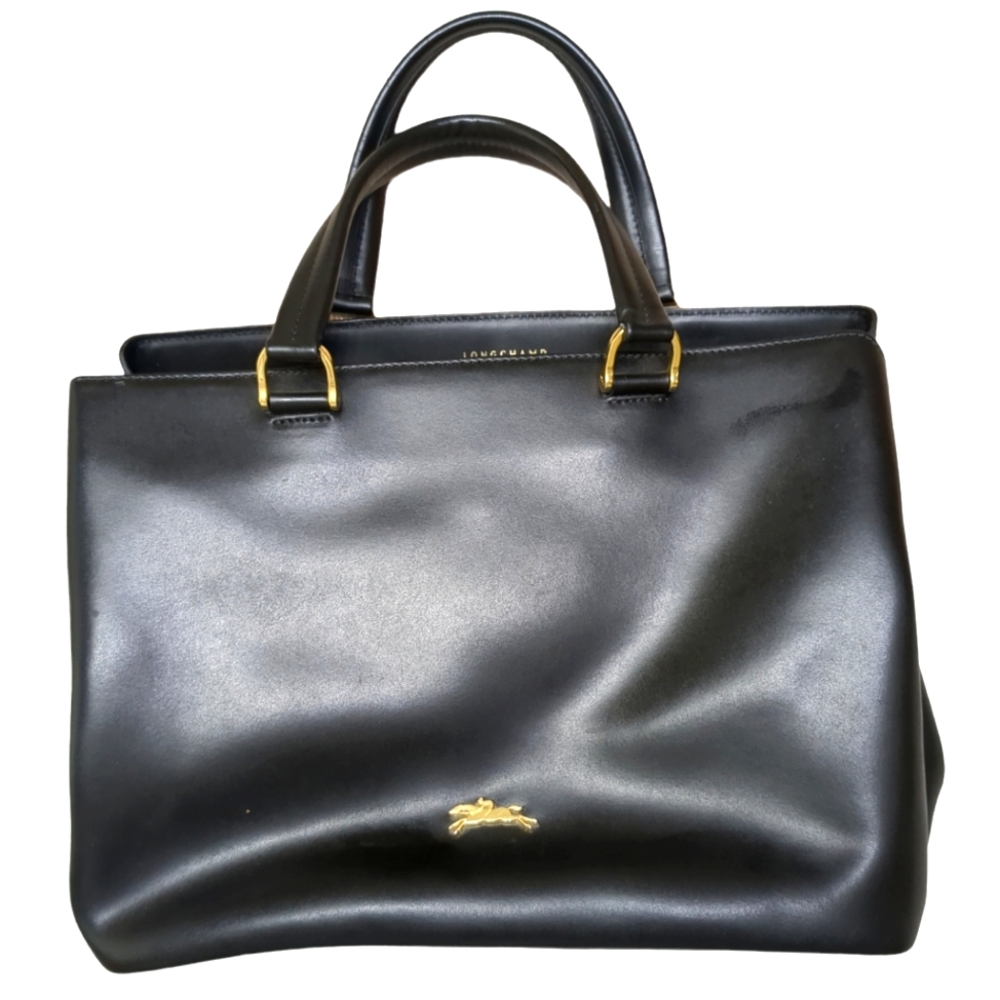 Longchamp Honoré 404 Small Tote Bag in Soft Black Leather